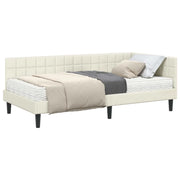 Letto singolo | Letto per adulti | Struttura Letto Angolare con Materasso 2 pcs Crema Velluto