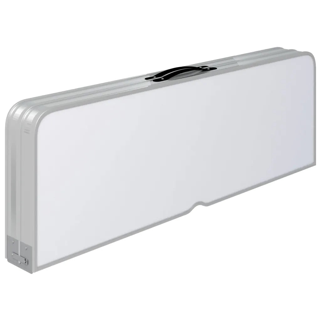 Tavolo da Campeggio Pieghevole con 2 Panche in Alluminio Bianco 48181