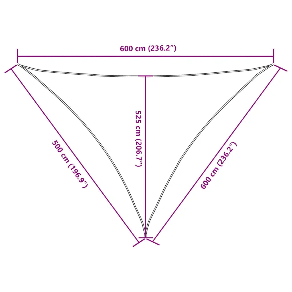 Parasole a Vela Oxford Triangolare 5x6x6 m Antracite 135126