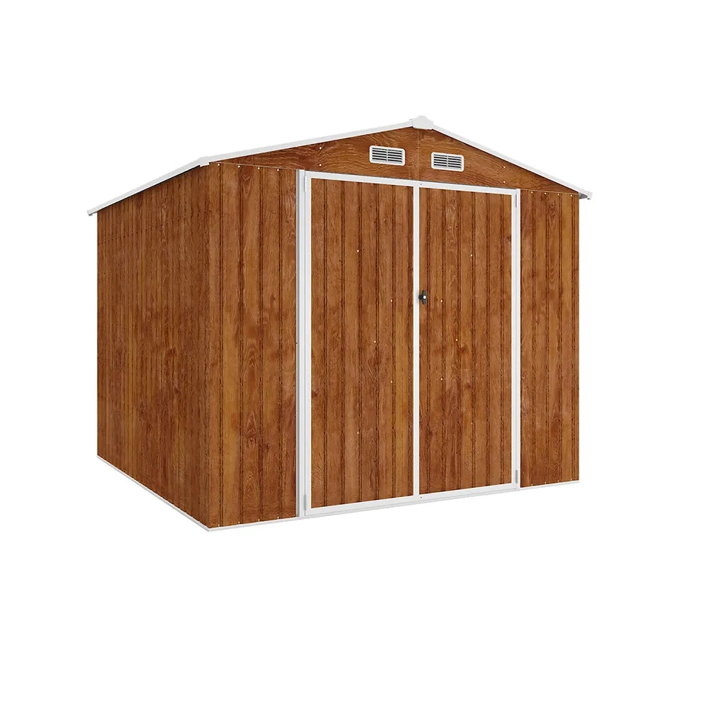 Casetta da giardino in acciaio zincato effetto legno 2,56x2,56xh2,16m - 111kg - 6,55 metri quadri