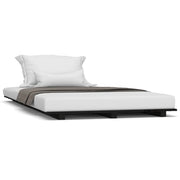 Letto singolo | Letto per adulti | Giroletto Nero 90x190 cm in Legno Massello di Pino