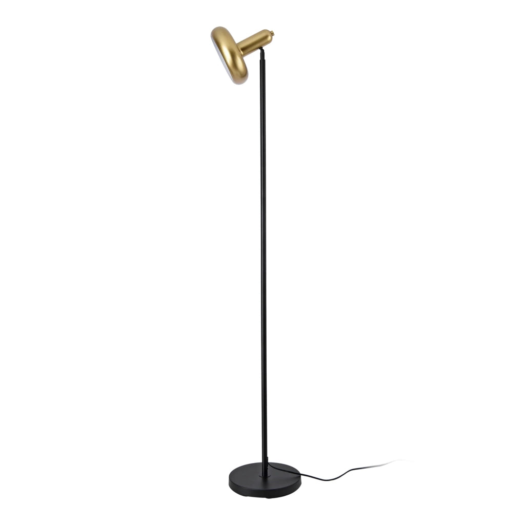 Lampada da terra in metallo Namsos E27 stile senza tempo elegante lampadario di design per soggiorno camera da letto ufficio altezza 156 cm nero e oro 03_0009530