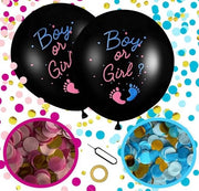 Ballooncini XXL per rivelazione del sesso 2 pezzi con Confetti Rosa e Blu per Festa del Bambino