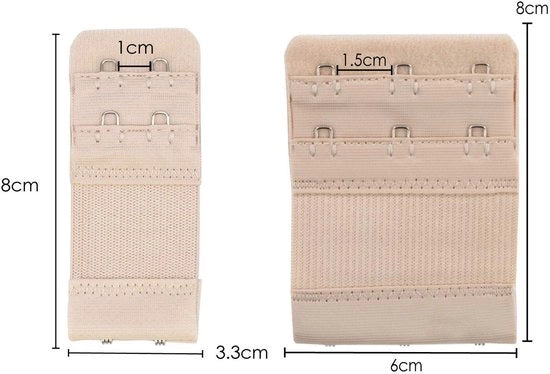 Estensioni reggiseno 6 pezzi - 2/3 Estensioni per reggiseni - Reggiseno per gravidanza - Reggiseno per allattamento - Comodo/Elastico - Colori neutri - Estensioni reggiseno