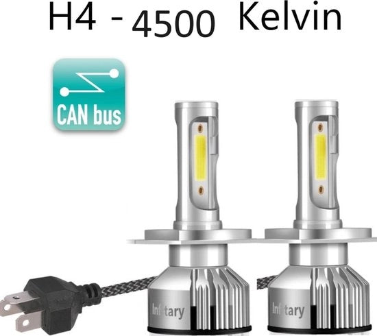 Lampada LED H4 3000K - auto motocicletta - 18000 lumen - 72W - set da 2