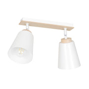 Lampada a sospensione ATLAS in acciaio bianco e legno