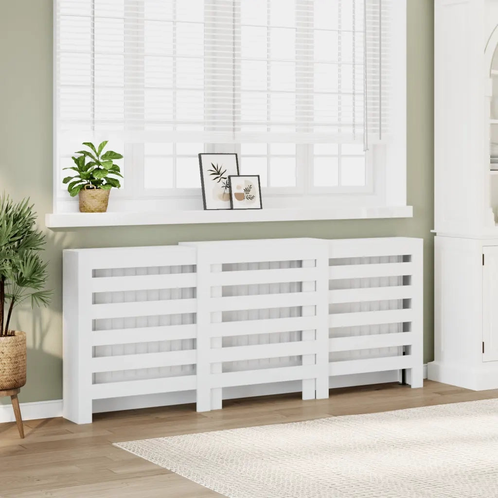 vidaXL Copertura Termosifone Bianca 205x21,5x83,5 cm Legno Multistrato
