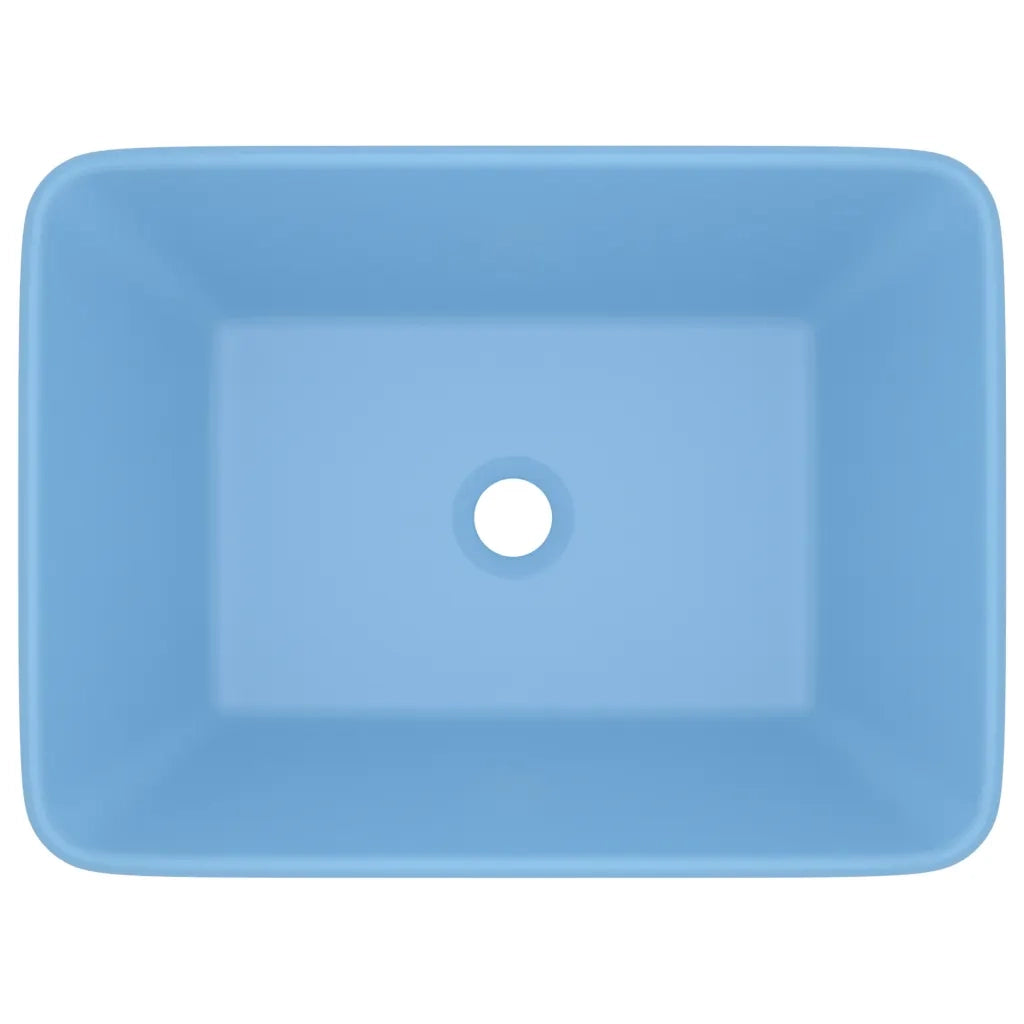 Lavandino Luxury Azzurro Opaco 41x30x12 cm in Ceramica