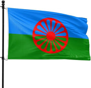 Bandiera da campeggio 90 x 150 cm - Tessuto in poliestere di alta qualità - Resistente al vento - Resistente ai raggi UV - Anelli di ottone per l'occhio - Duraturo - Bandiera da cultura
