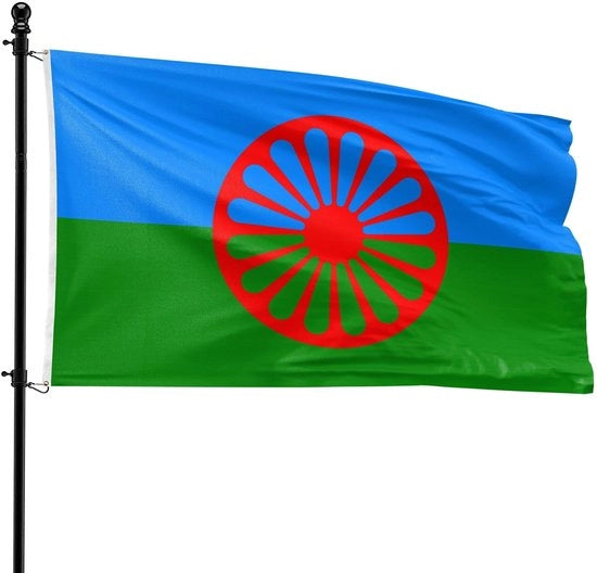 Bandiera da campeggio 90 x 150 cm - Tessuto in poliestere di alta qualità - Resistente al vento - Resistente ai raggi UV - Anelli di ottone per l'occhio - Duraturo - Bandiera da cultura