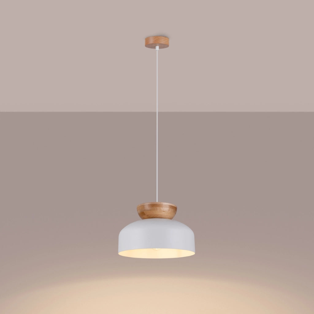 Lampada a sospensione MARION Cupola in acciaio bianco E27 Max 15W LED Stile scandinavo