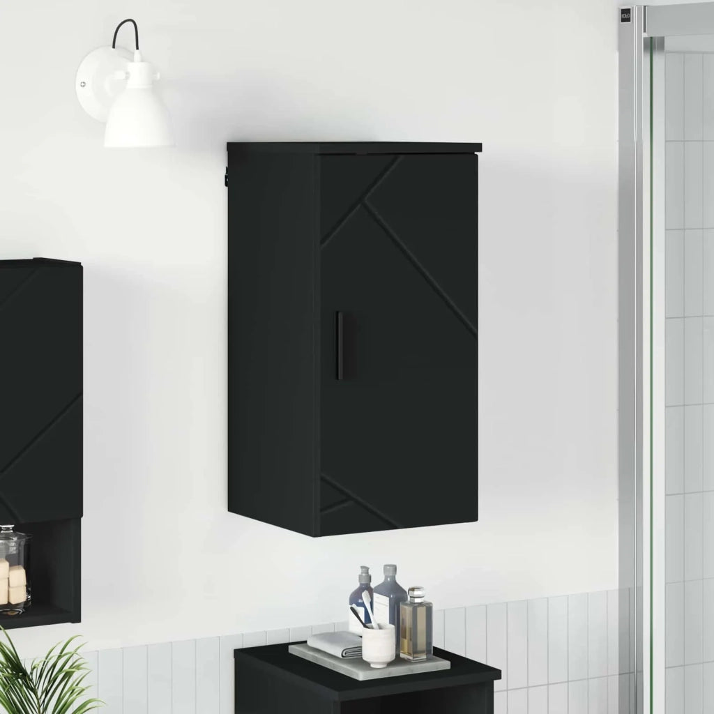 Mobile da Bagno Montaggio a parete Nero 30 x 31,5 x 61 cm 883345