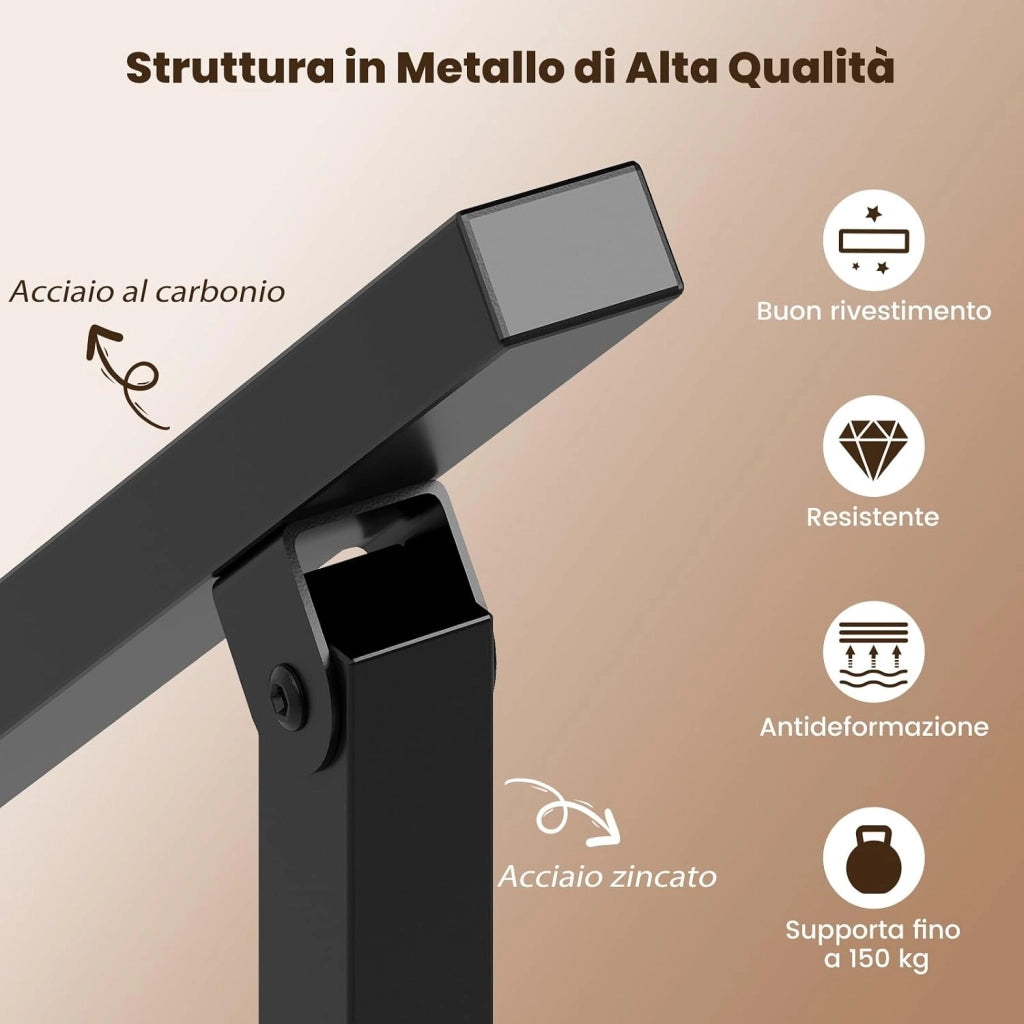Corrimano per Scala, Corrimano in Metallo per 0-2/3/4 Gradini con Regolazione dell’Angolo, Portata 150 kg, Ringhiera per Terrazzo, Ingresso e Balcone (138 x 92 cm)