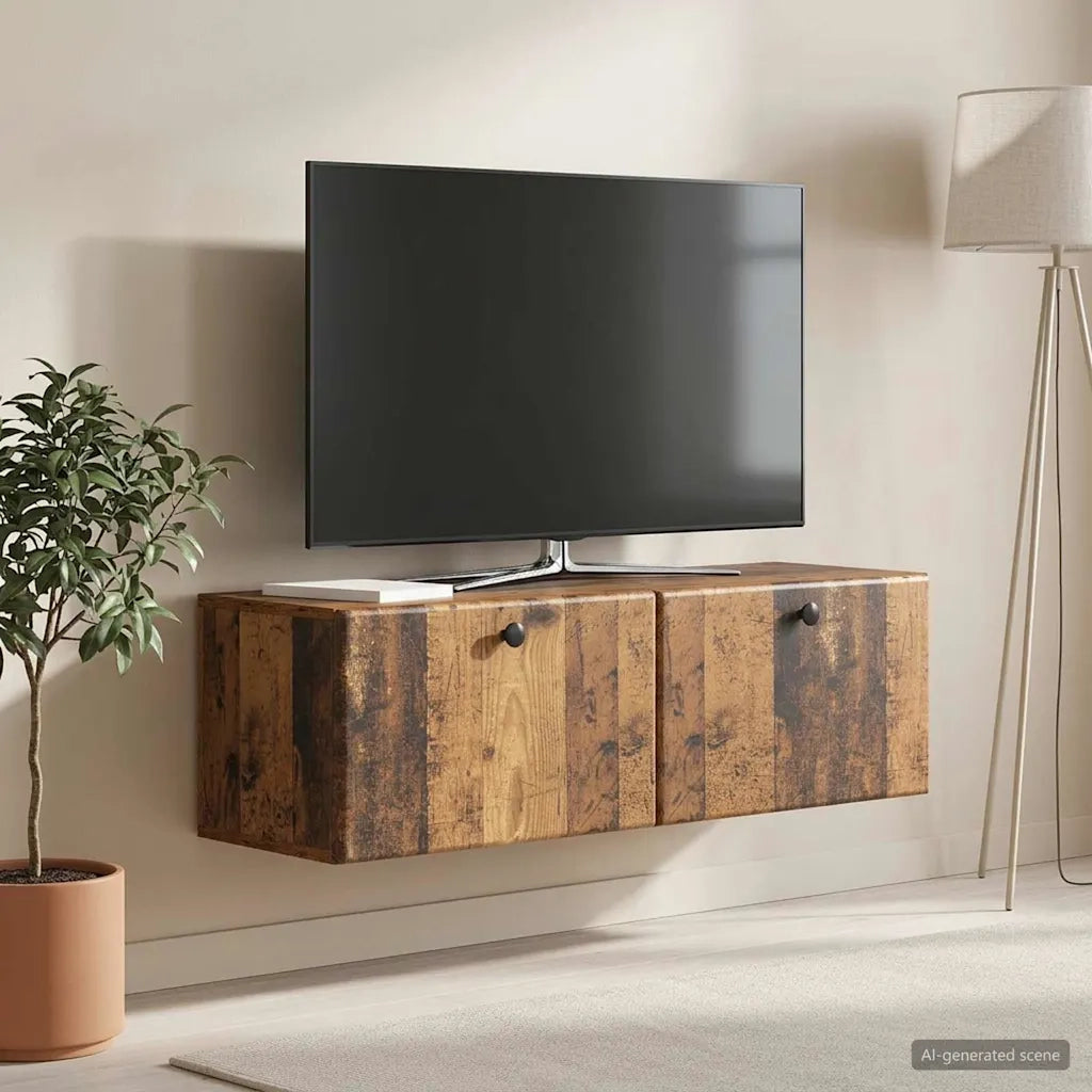 Mobile Porta TV da Muro 98 x 31 x 30 cm Legno antico 899243