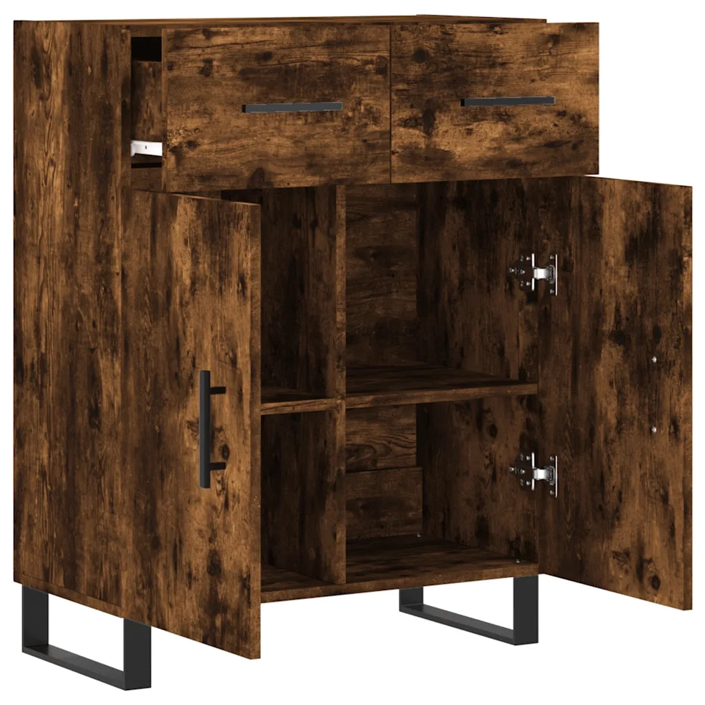 Credenza Rovere Fumo 69,5x34x90 cm in Legno Multistrato 828009