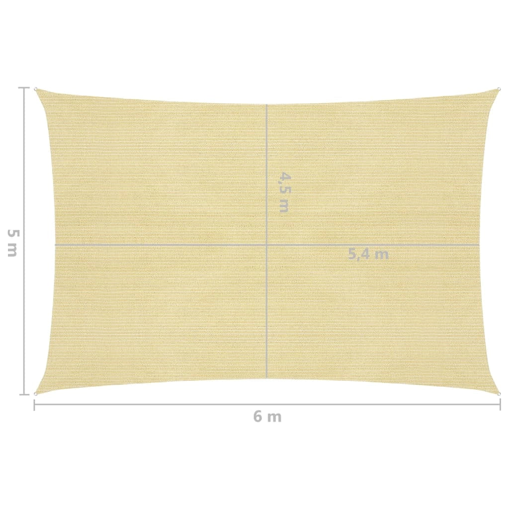 Vela ombreggiante 160 g/m² beige 5 x 6 m HDPE 02_0008987