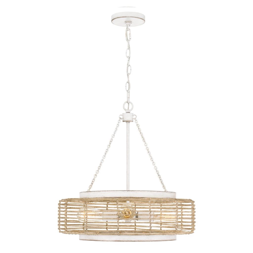 Lampada a sospensione Waylon Quoizel Ø50 bianco/beige 4xE27