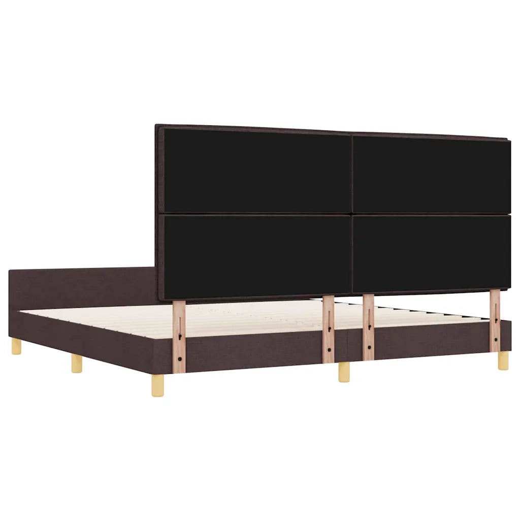 Struttura del letto Marrone scuro 200 x 200 cm Tessuto 3344679