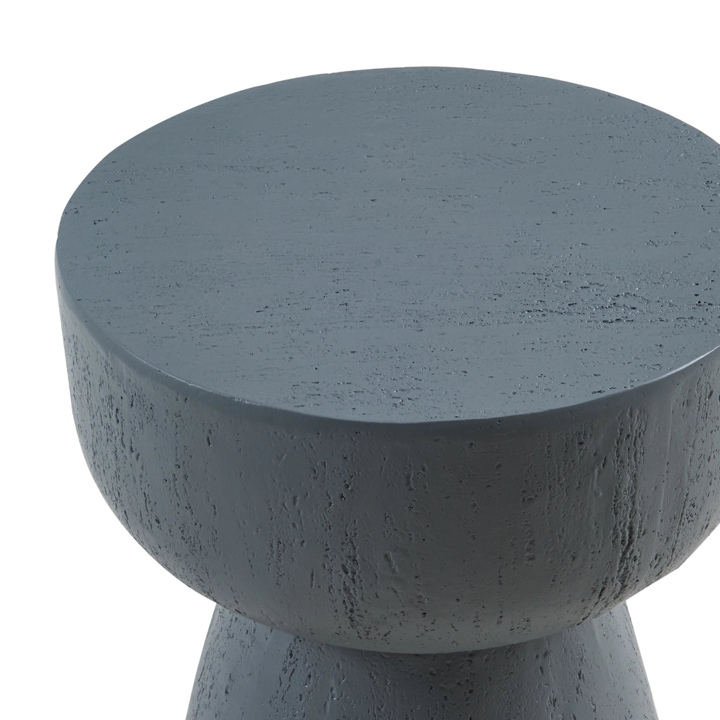 Tavolino Rotondo Oulvepijanse in Calcestruzzo Leggero Design Torre 51xØ40 cm Grigio Scuro [en.casa]