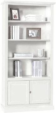 Libreria 2 ante arte povera bianca in legno 90x41x186 (1386) - Mobili 2G