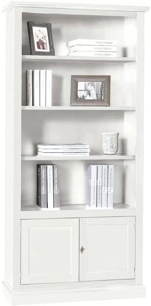 Libreria 2 ante arte povera bianca in legno 90x41x186 (1386) - Mobili 2G
