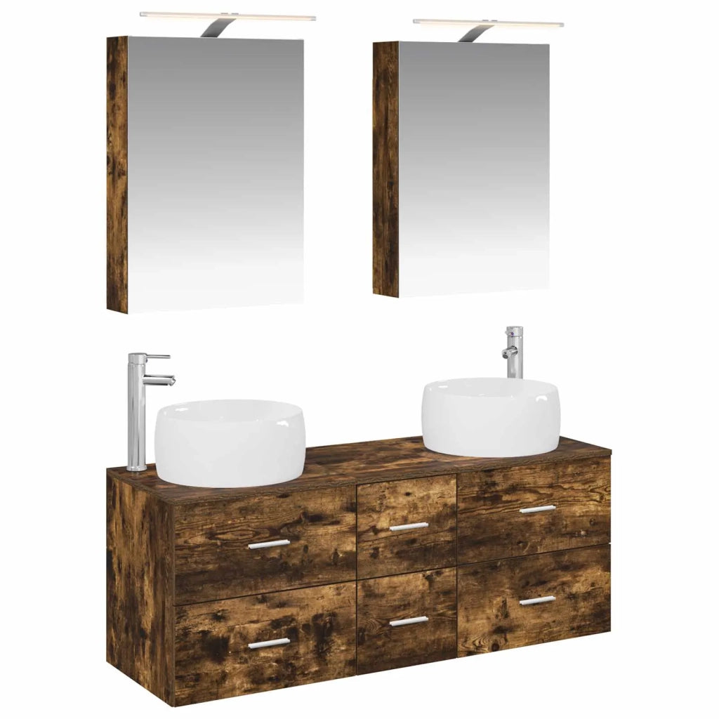 Set di mobili per il bagno 5 pcs Rovere Fumo 3407035