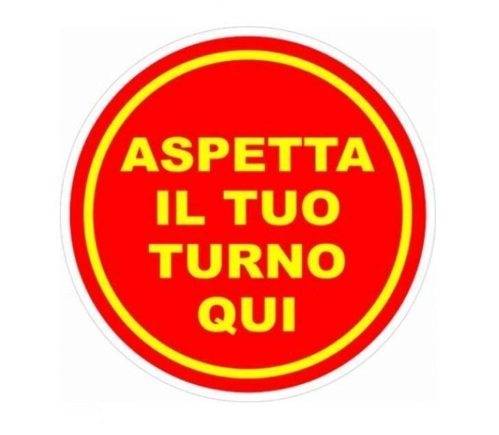 Vigor-Blinky Segnali Adesivi Calpestabili Aspetta il Tuo Turno Diametro 20cm
