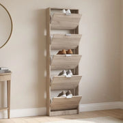 Mobile Portascarpe Capriolo, Scarpiera un Ripiano, 58x18x191.5h cm Marrone Rovere Scuro
