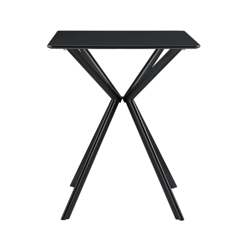 Tavolo da Pranzo con Piano Quadrato 60 x 60 cm Gambe di Design in Metallo - Nero [en.casa]