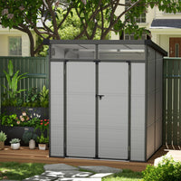 Casetta da Giardino  Porta Attrezzi 190x191x215 cm in Plastica Grigio Chiaro
