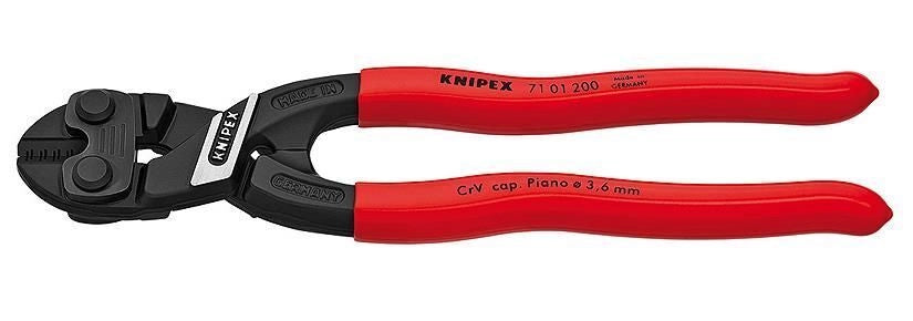 Knipex 71 01 200 CoBolt Tronchese a Doppia Leva 200 mm acciaio cromo vanadio capacita' taglio Ø 6 mm colore Rosso