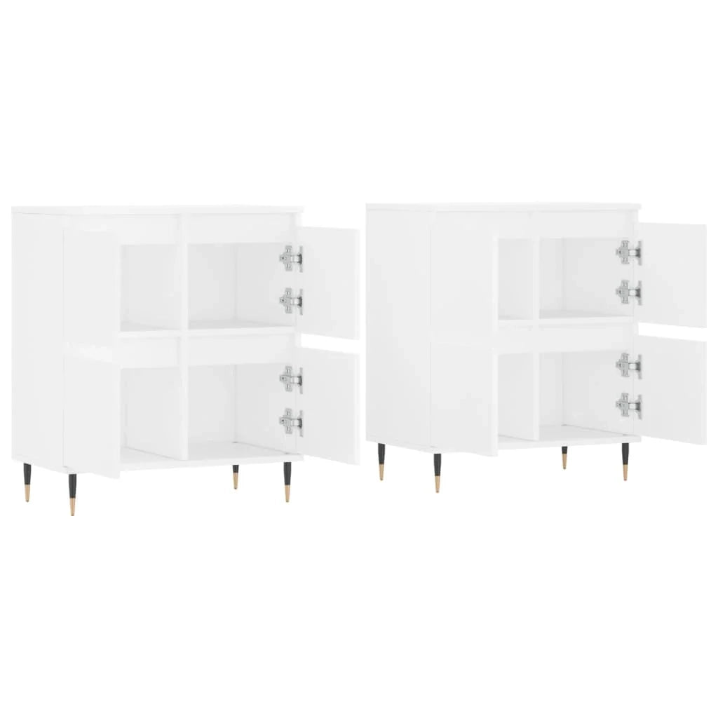 Buffet credenza cassettiera armadio mobile contenitore organizer per cucina soggiorno salotti set da 2 legno ingegnerizzato bianco 02_0036698