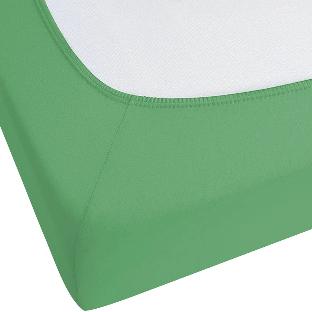 Lenzuolo con angoli cotone verde 90 x 200 cm con bordi elastici modello classico a tinta unita camera da letto classica