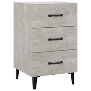 Comodino | Armadio da Notte | Mobiletto da notte Grigio Cemento 40x40x66 cm in Legno Multistrato
