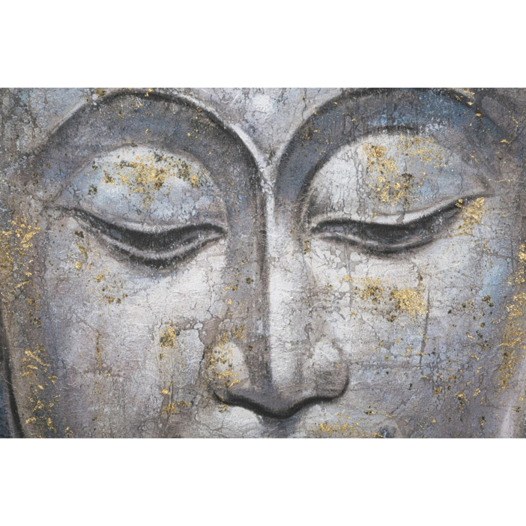 Stampa su Tela Buddah 1, Multicolore, Legno, 80x3x120 cm