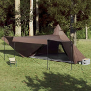 Tenda Familiare Tipi per 8 Persone-Tenda da campeggio Marrone Impermeabile
