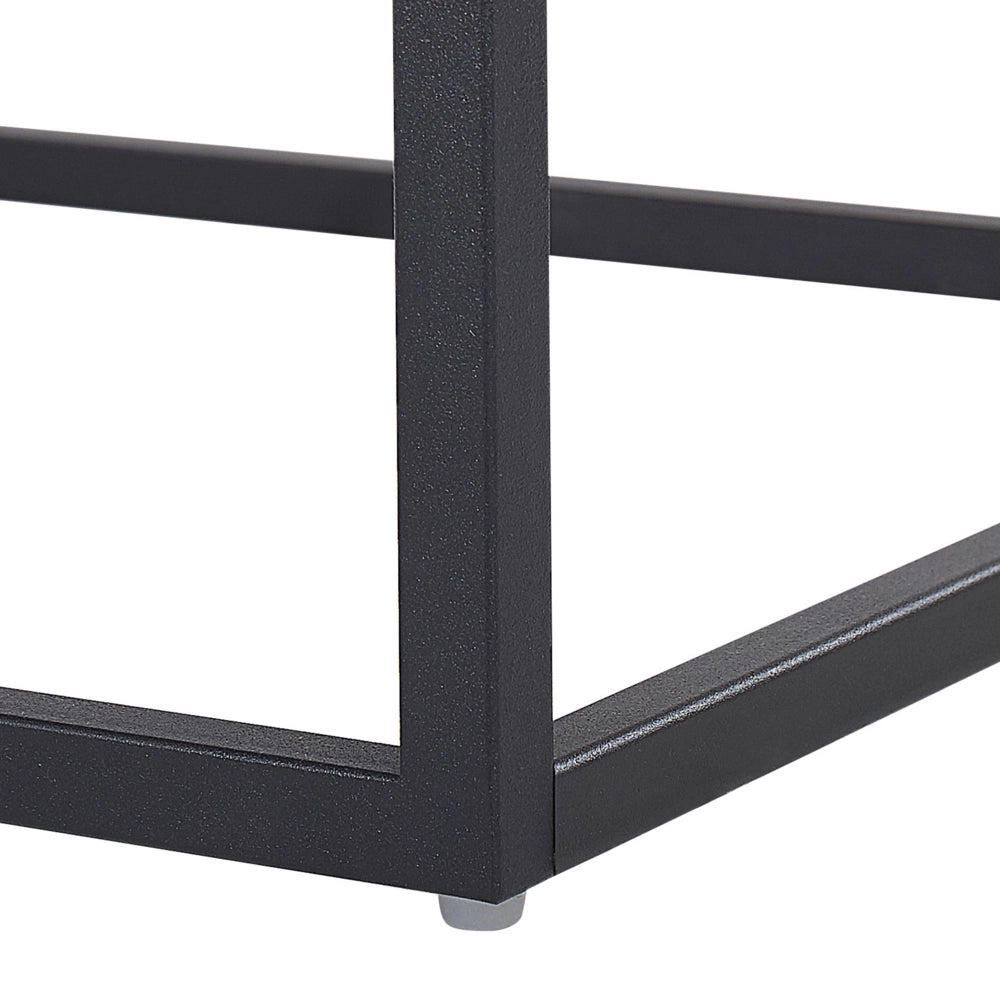 Cassettiera Effetto Cemento Legno Chiaro 4 Ripiani Base in Metallo Nero Industriale