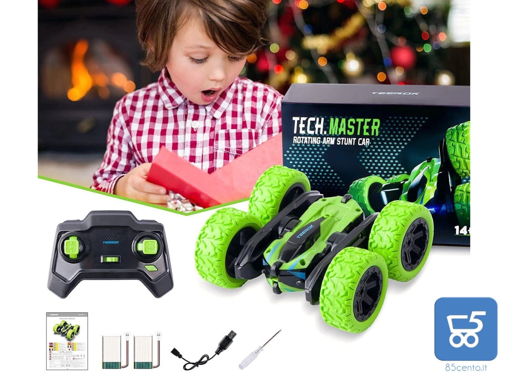 Auto Telecomandata per Bambini fuoristrada 4WD Acrobatica Radiocomando 2,4 GHz Rotazione 360° su tutti i terreni