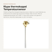 Termocoppella a alta temperatura - Sensore di temperatura - Acciaio inossidabile - 300 mm - 0-1300 °C - Duraturo e affidabile