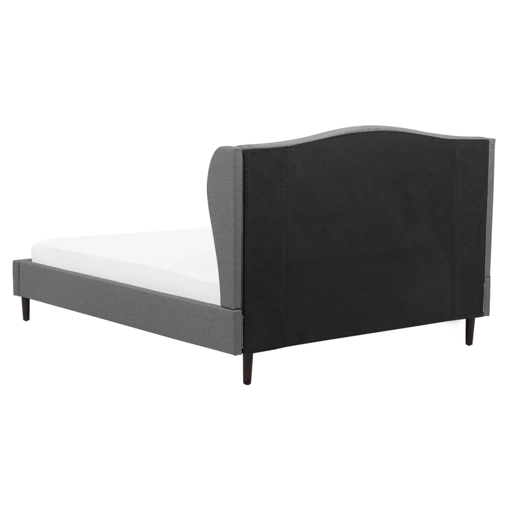 Letto imbottito con rivestimento in tessuto di colore grigio 160 x 200 cm tradizionale