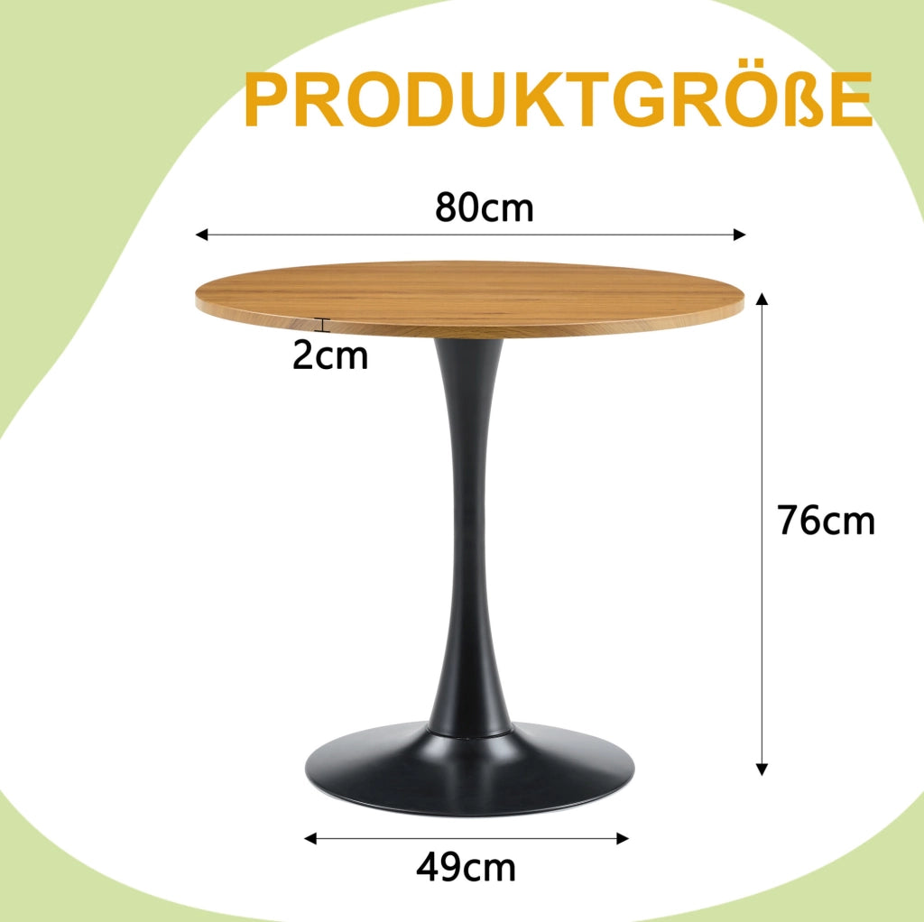 Tavolo rotondo Tulip Ø 80 cm in MDF e metallo