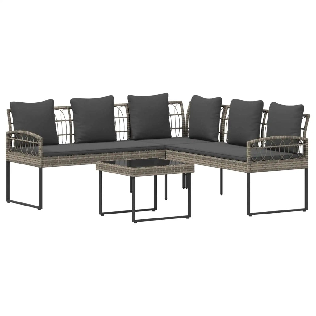 Set di Divano da Giardino con cuscino 2 pcs Grigio