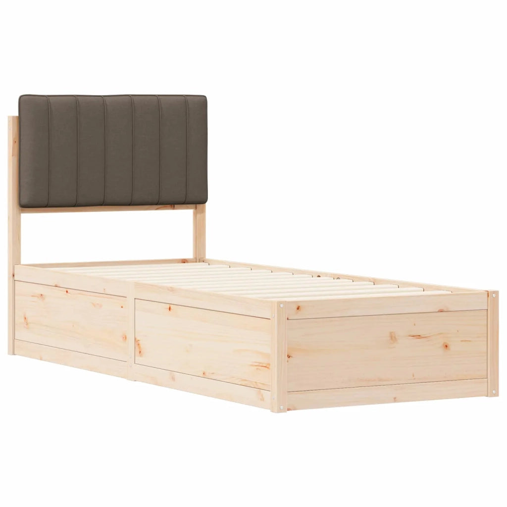 Letto con Testiera Rivestita Talpa 80 x 200 cm Pino massello