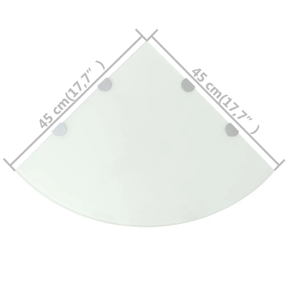 2 pz Mensola | Scaffali Angolari Supporti Cromati e Vetro Bianco 45x45 cm