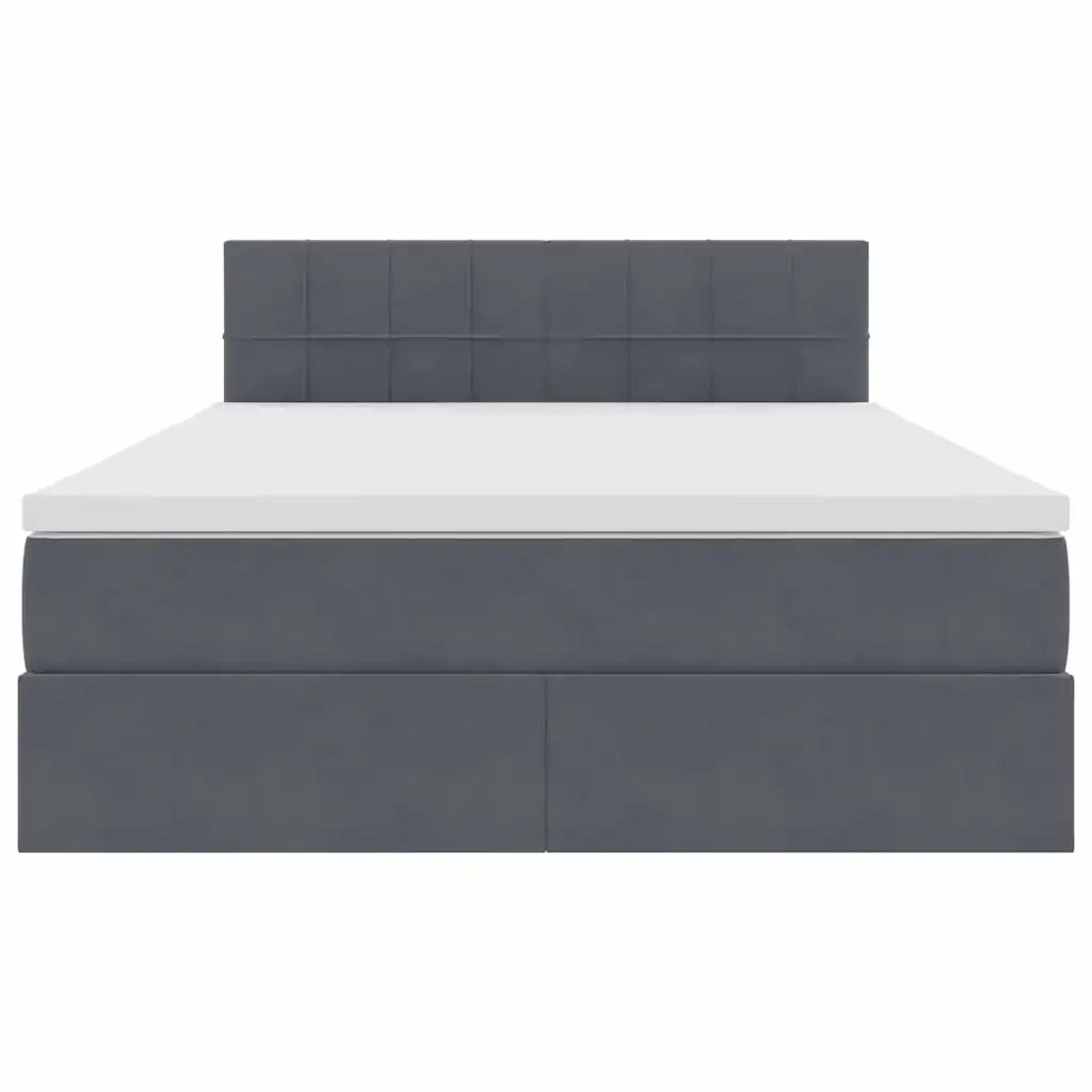 Letto con Contenitore Grigio scuro 140 x 190 cm Velluto