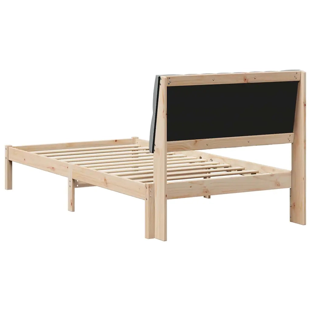 Letto con Testiera Rivestita con testiera Marrone 100 x 200 cm 878839
