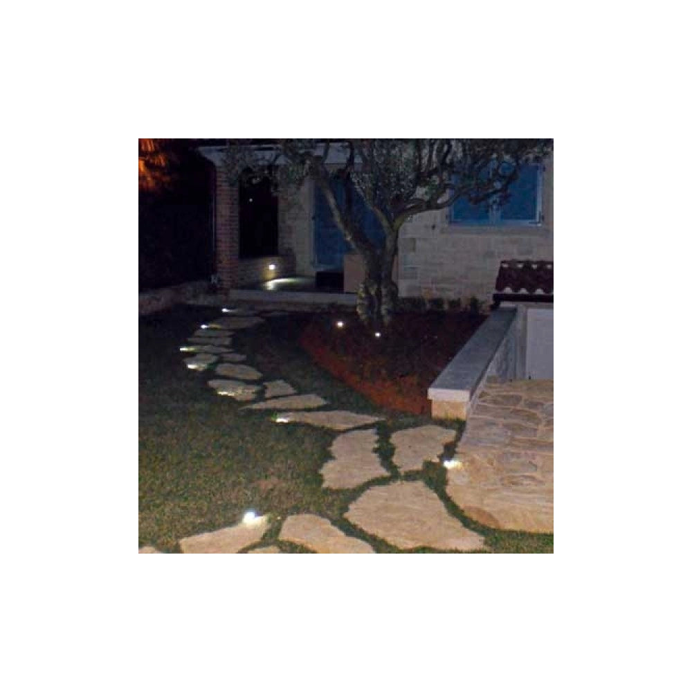 Trade Shop - Faretto Incasso Luce Fredda Calda Led 3w Segnapasso Calpestabile Esterno Interno - -bianco Freddo      -
