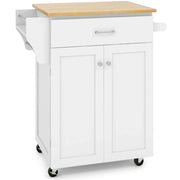 Isola cucina su ruote 83 x 48 x 91 cm spazio contenitivo modulare e mobile stile moderno MDF bianco 20_0017131
