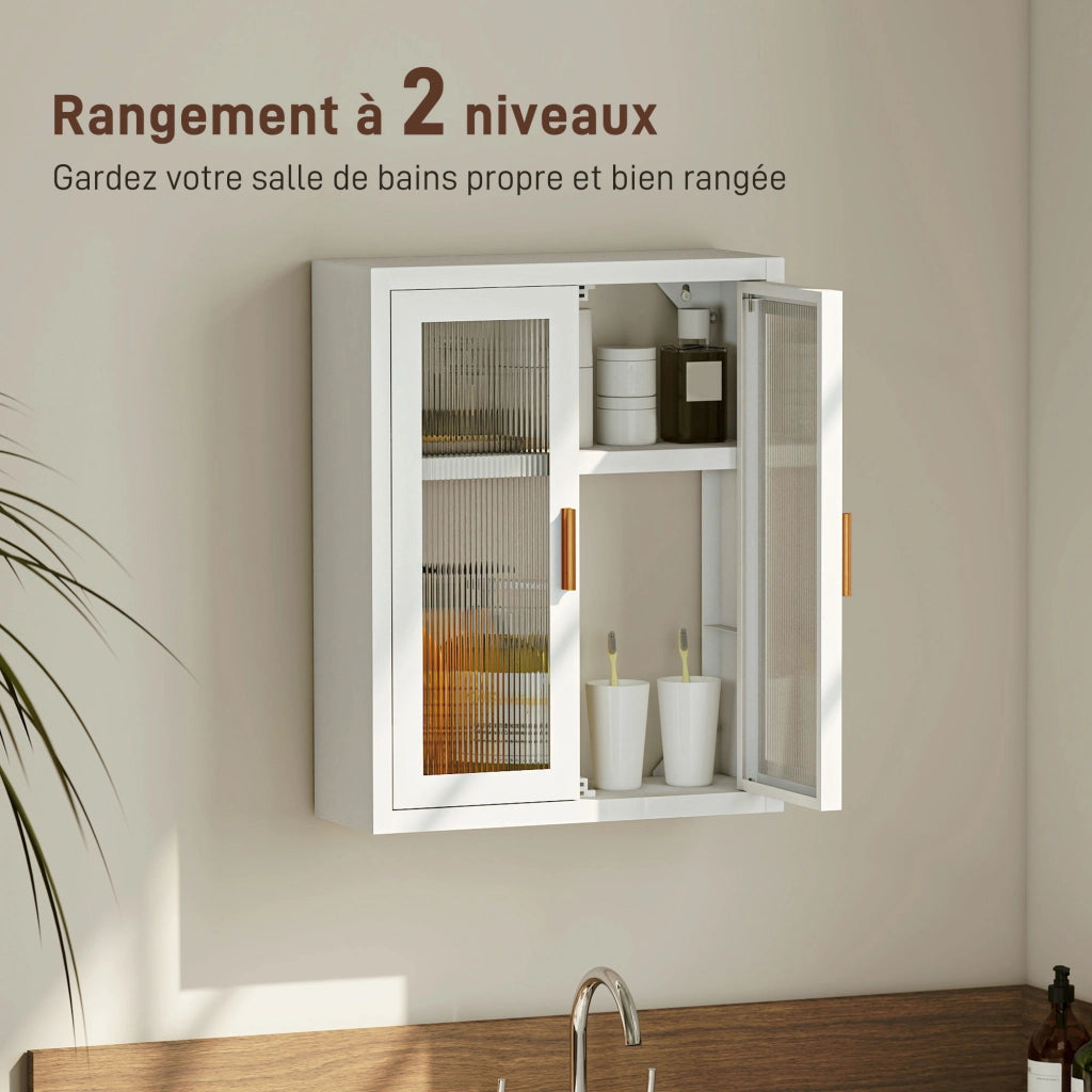 Armadietto bagno sospeso ¨C zephmum ¨C bianco 40x14x50 cm