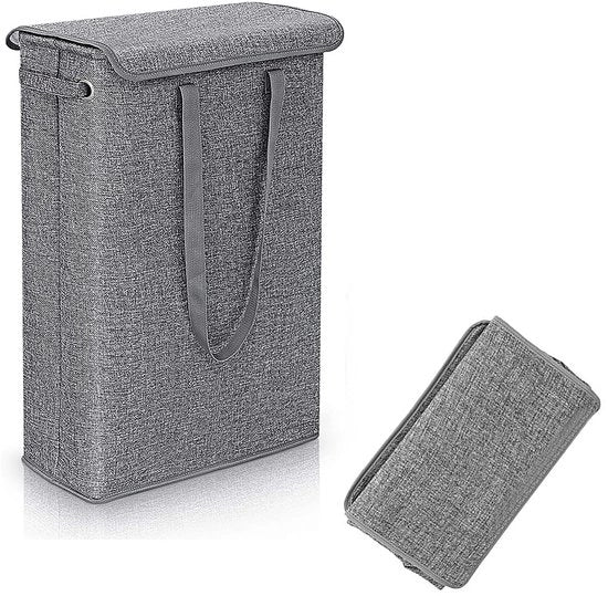 Asciugamani con coperchio e contenitore - grigio scuro 1 pezzo asciugamani asciugamani piccoli pieghevoli maniglia portatile per camere da letto, appartamenti, dormitori, caravan.